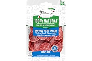 Fiorucci All Natural Uncured Hard Salami Nuggets, Natural Smokey Flavor with No Nitrites & Antibiotic Free Pork, 6g of Protein, 6 Oz (Pack of 1)