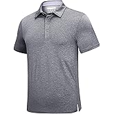 KEFITEVD Polo Shirts for Men Short Sleeve Quick Dry Fit Breathable Golf Athletic Outdoor Collar Tactical T-Shirt