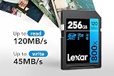 Lexar 256GB SDXC UHS-I 800x Blue Series SD Card 120MB/s Read 45MB/s Write view 2