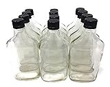 375 ml (12.7 oz) Glass Flask Liquor Bottle with