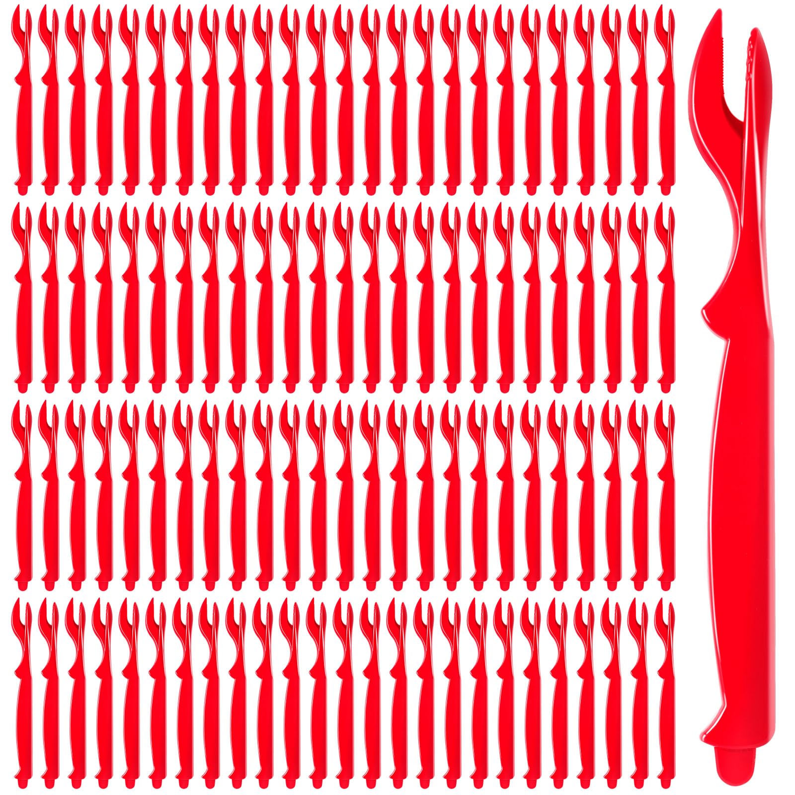 Photo 1 of 100Pcs Crab Legs Crackers, Crackers Picks Tools Crab Cracker and Tool for Lobster Crayfish, Easy Opener Shellfish Picks Knife, Seafood Tool, Red