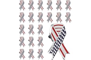 DISCAO 25/50/100/200 pieces American Flag Pins USA Flag Pins Patriotic Ribbon Pins Independence Day Pins United States Badge Pins Brooch pins for women men Clothes backpack hat Memorial Day Veteran Souvenir gift bulk
