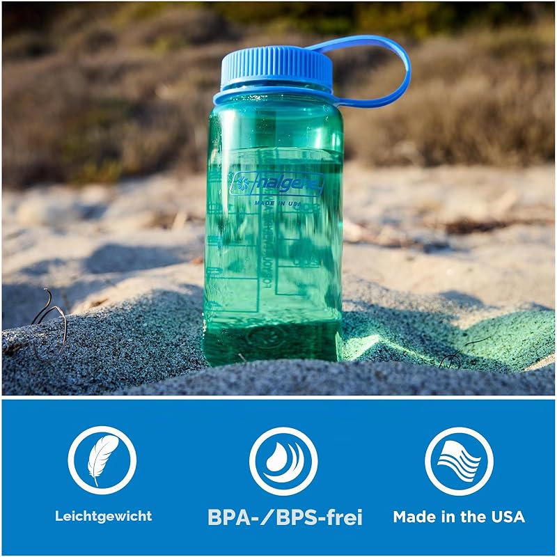 Wasserflasche – Leichte Sustain Tritan BPA-freie, bruchsichere Flasche für Rucksackreisen, Wandern, Fitnessstudio, 473 ml, breite Öffnung, Kornblumenblau, 16 oz