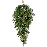 Vickerman 36" Cashmere Pine Artificial Christmas Teardrop, Clear Dura-lit Incandescent Lights - Faux Pine Christmas Teardrop 