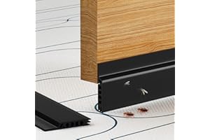 CYZARIZE Door Draft Stopper, Door Sweep for Bottom of Door, Under Door Gap Filler, Weather Stripping Door Seal for Exterior & Interior Doors, Under Door Draft Blocker Soundproof/Insulator (Black, 39inch)