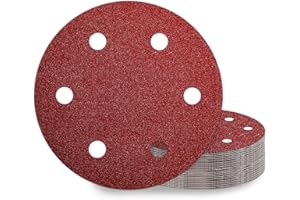 AWUTZUT 9 Inch Sanding Disc 40 Grit Hook and Loop Sandpaper for 6 Holes Drywall Sander Remove Popcorn Ceiling Sheetrock (30 PCS)
