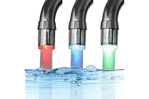 DOGXIONG 3-Color Temperature Sensitive Gradient LED Water Faucet Light - Color Changing Faucet Tap for Kitchen and Bathroom