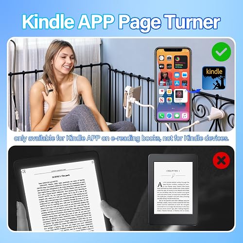 Hands-free Device TikTok Remote | Bluetooth Page Turner For Kindle/iPhone/ Android | Camera Control Pink Scrolling Ring