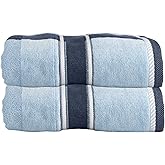 Lavish Home 2-Piece Towel Set - 35x70in Extra Large Bath Towels - 500 GSM 100% Cotton Bathroom Accessories - Absorbent Bath Sheets for Shower, Gym, Spa, and Dorm Room (Navy)