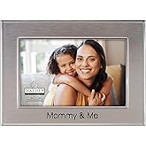 Malden International Designs 4x6 Mommy & Me Metal Brushed Pewter Finish Horizontal Inner And Outer Frame Borders