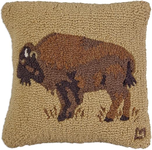 Amazon Com Chandler 4 Corners Golden Buffalo 18 Hooked Pillow