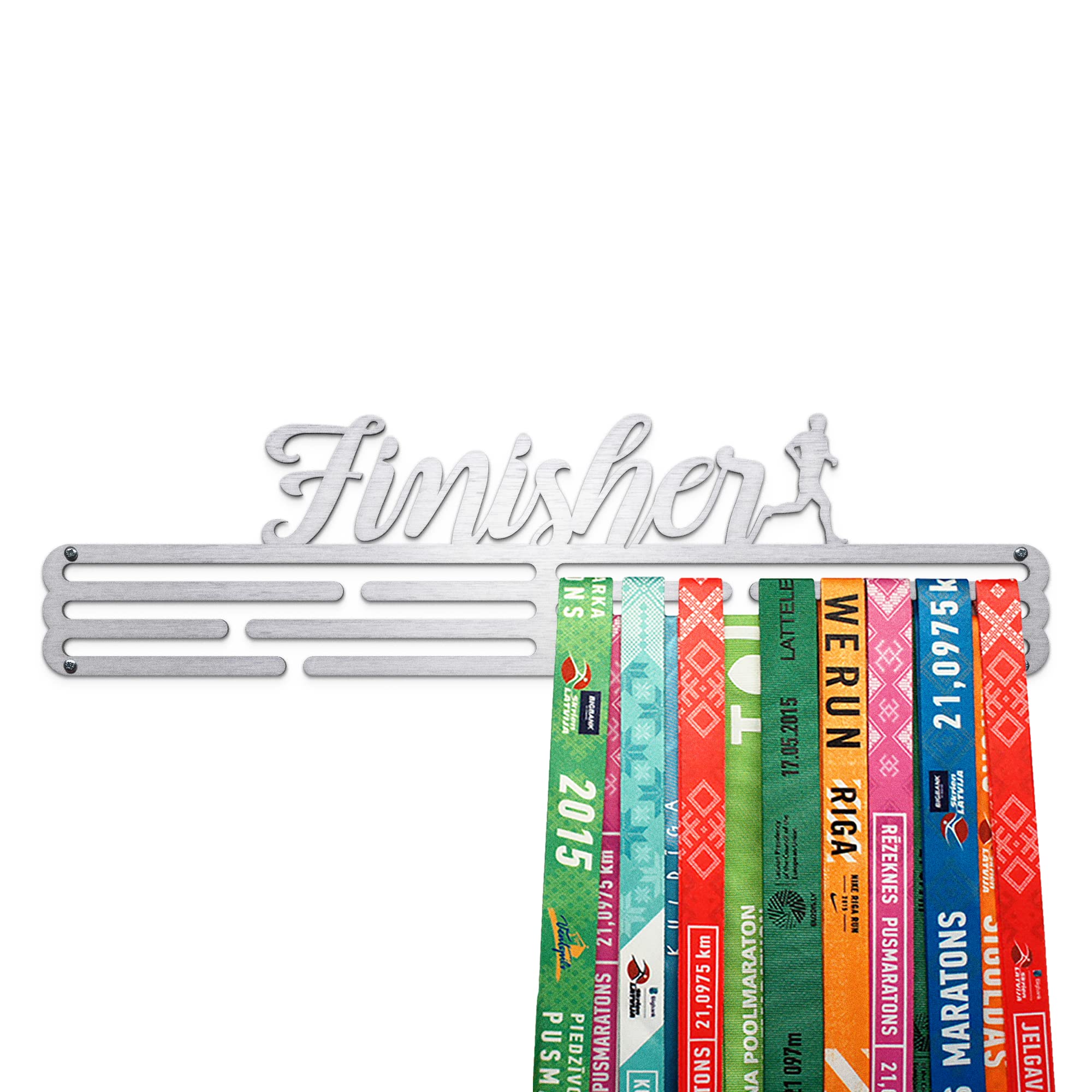 United Medals FINISHER Sport Medal Hanger Display | Stainless Steel Medal holder | Awards display rack for up to 48 medals