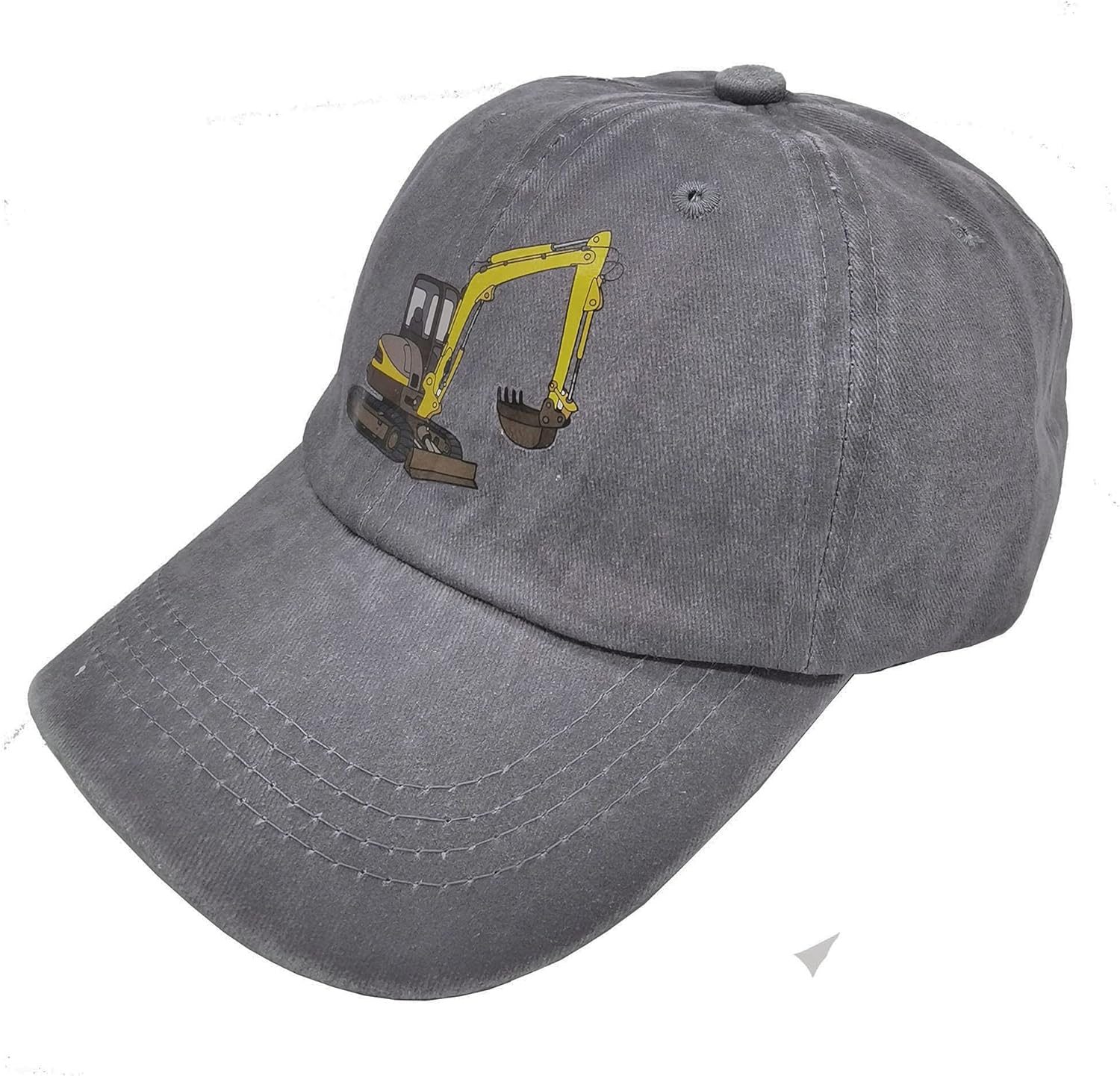 Waldeal Cute Boys' Excavator Baseball Caps Embroidered Washed Dad Hat Kids Ballcap Gray: Clothing
