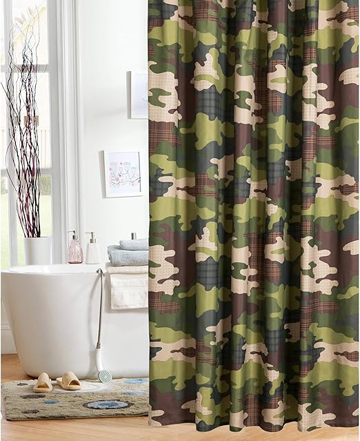 Amazon Com Mainstays Kids Camo Shower Curtain Home Kitchen