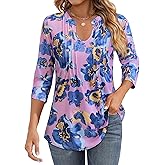 Uhiger Long Sleeve Shirts for Women 2026 Spring Dressy Casual Blouses Pleated Crewneck Tunic Tops for Leggings Cute Tee