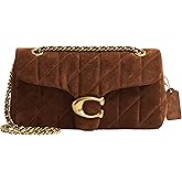 COACH Women's Quilted Suede Tabby Shoulder Bag 26, B4/Warm Brown, One Size