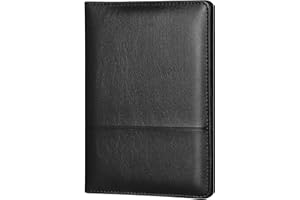Lcjtop Padfolio Binder A5 Document Organizer with Refillable Lined Notepad, Junior Size Folder Portfolio for Men Women, Classic Black