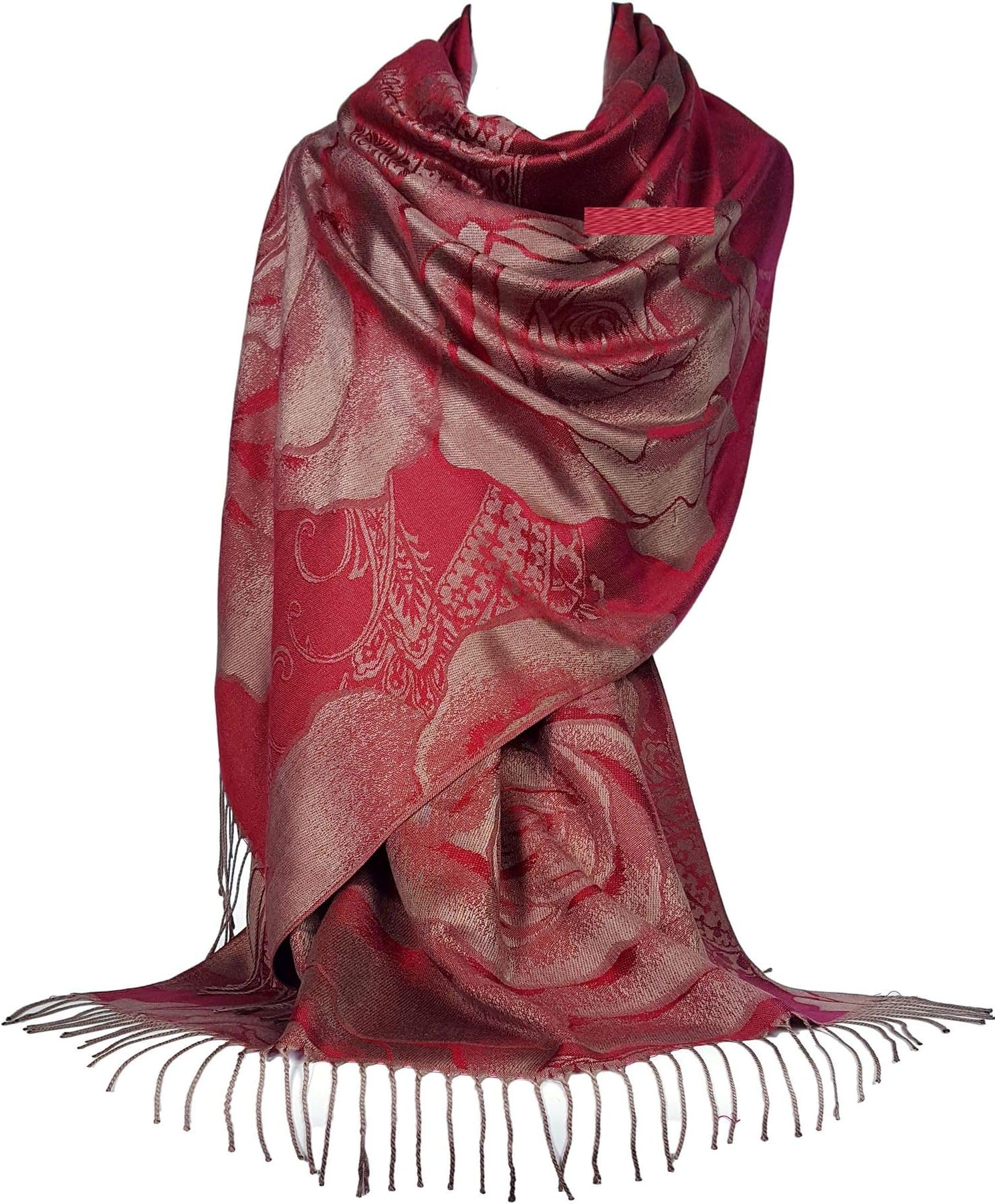 GFM Peony or Floral Pattern Pashmina Style Scarf Shawl Wrap (FRL0)