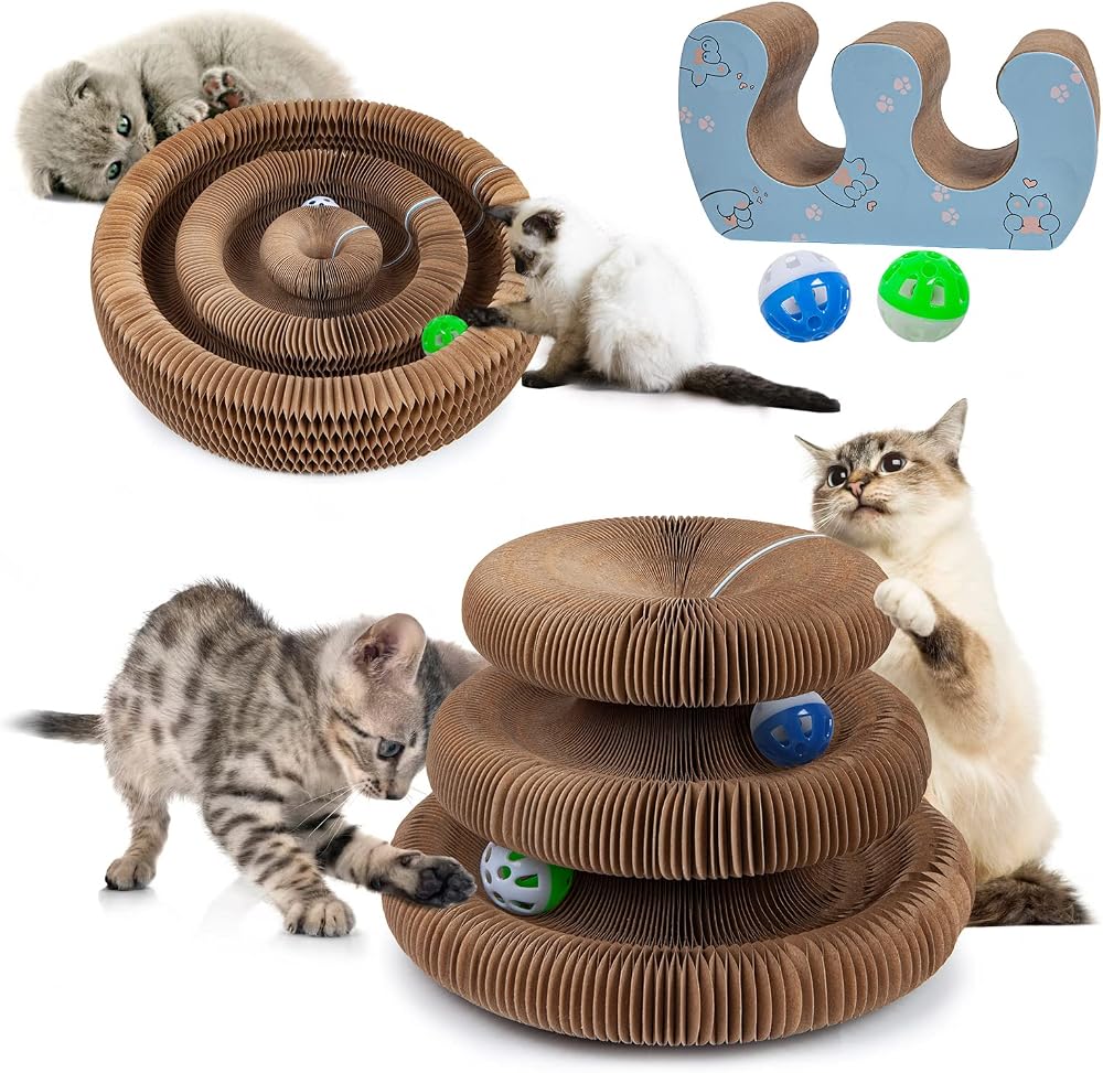 bonitacrylic Double-Layer Kitty Kurlz Cat Toy, Cardboard Enrichment Mat