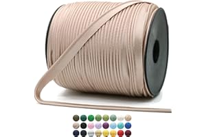 JACOB BICERRI Luxury Satin Piping Trim - 10 Yards - 25+ Colors - Camel Color Satin Shiny Double Fold Piping Bias Tape Binding Lip Cord Welting Cord with Spool for Sewing Clothing Trimming Upholstery SP266910…
