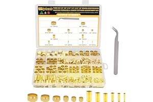 Siptenk 520PCS Brass Compression Sleeves Ferrules Inserts Fittings Assortment Kit for Tube OD 1/2" 3/8" 5/16" 1/4" 3/16" 1/8"
