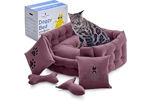 Doggy Affairs HandMade Luxury Cat Bed with Removable Washable Cover - Premium Cat Beds for Indoor Cats, Fancy Dog Bed for Small Dogs - Non Slip Cat Couch Bed, Puppy Kitten Pet Sofa