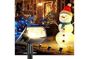 AUDERWIN Solar spotlights Outdoor 63 LED 3 Lighting Modes, IP65 Waterproof Lighten Yard Garden House Garage Pathway for Christmas Decorations-4 Pack