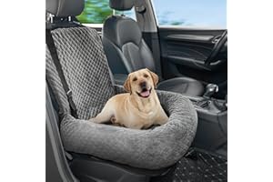 MAGICFOX Dog Car Seat for Small Medium Dogs,Detachable Washable Travel Safety Pet Booster Seat, Comfy Ultra Soft and Multifunctional Car Travel Bed,Grey