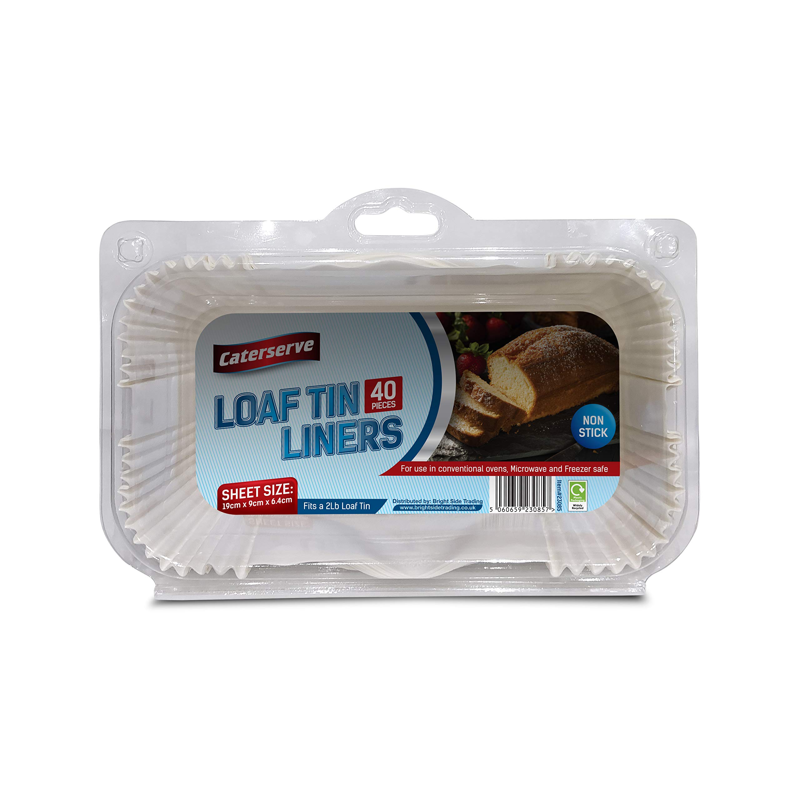 Caterserve 40 Loaf Tin Liners | Fits 2lb Loaf Tins for Baking | Non-Stick Bread Tins | Baking Paper Compatible with Conventional Ovens,Air Fryer, Microwaves, | Ideal for Home Use, Catering