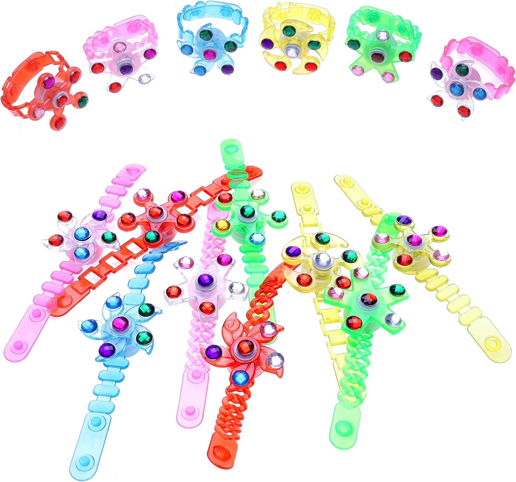 Mikulala Glow in The Dark Birthday Party Favors for Kids Prizes Box Toys for Classroom 24 Pack Light Up Toys Hand Spin Stress Relief Anxiety Toys Bulk Fidget Toys Boys Girls LED Neon Party Supplies