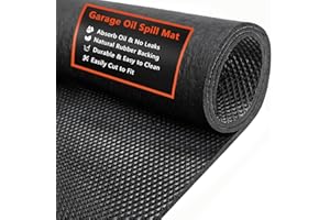 AiBOB Oil Spill Mat, 36 X 60 inches, Garage Floor Mat Under Car, Waterproof Backing Absorbent Pad Protects Floor, Durable, Reusable, Black