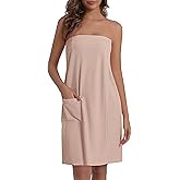 Ekouaer Waffle Robes For Women Bath Wraps Lightweight Knee Length Soft Shower Robe with Pocket S-L