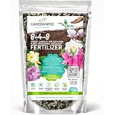 GARDENWISE 8-4-8 Acidic Fertilizer for Azaleas, Camellias (Camelia), Hydrangeas, Blueberries, Gardenias, Magnolia Trees, Evergreens, and Rhododendrons - Ideal Iron-Rich Plant Food (12 OZ)