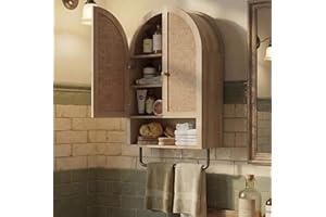BONITURE Bathroom Wall Cabinet, Modern Medicine Cabinet with with Adjustable Wood Shelf, Large Storage Cabinet for Bathroom, 