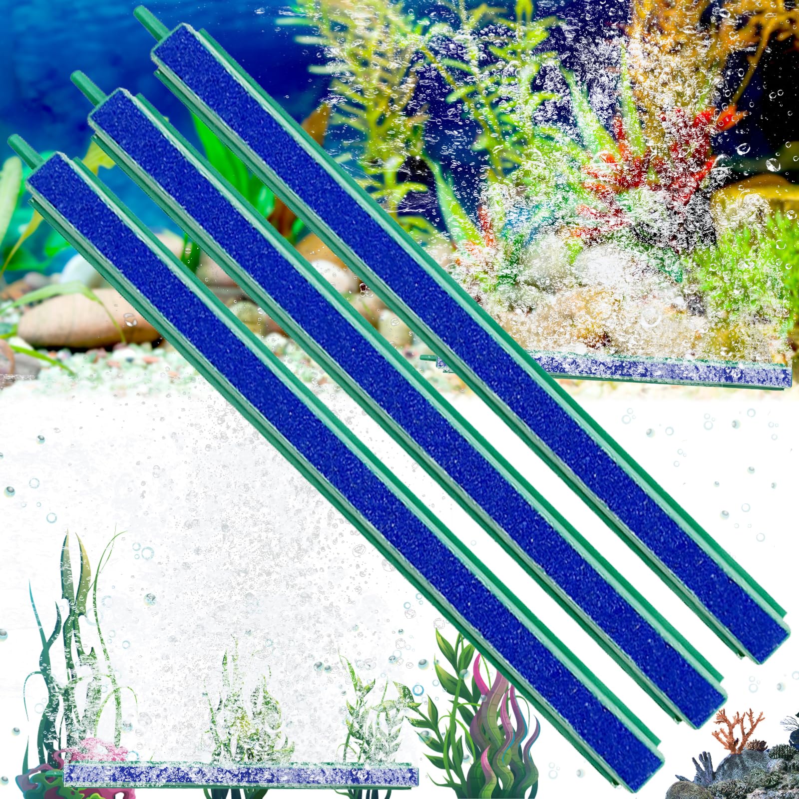 Yuemuop Pack of 3 Air Stone Aquarium Air Stone Bar Bubble Air Stone for Aquarium Aerator Stone for Pond Air Bubbles Air Stick