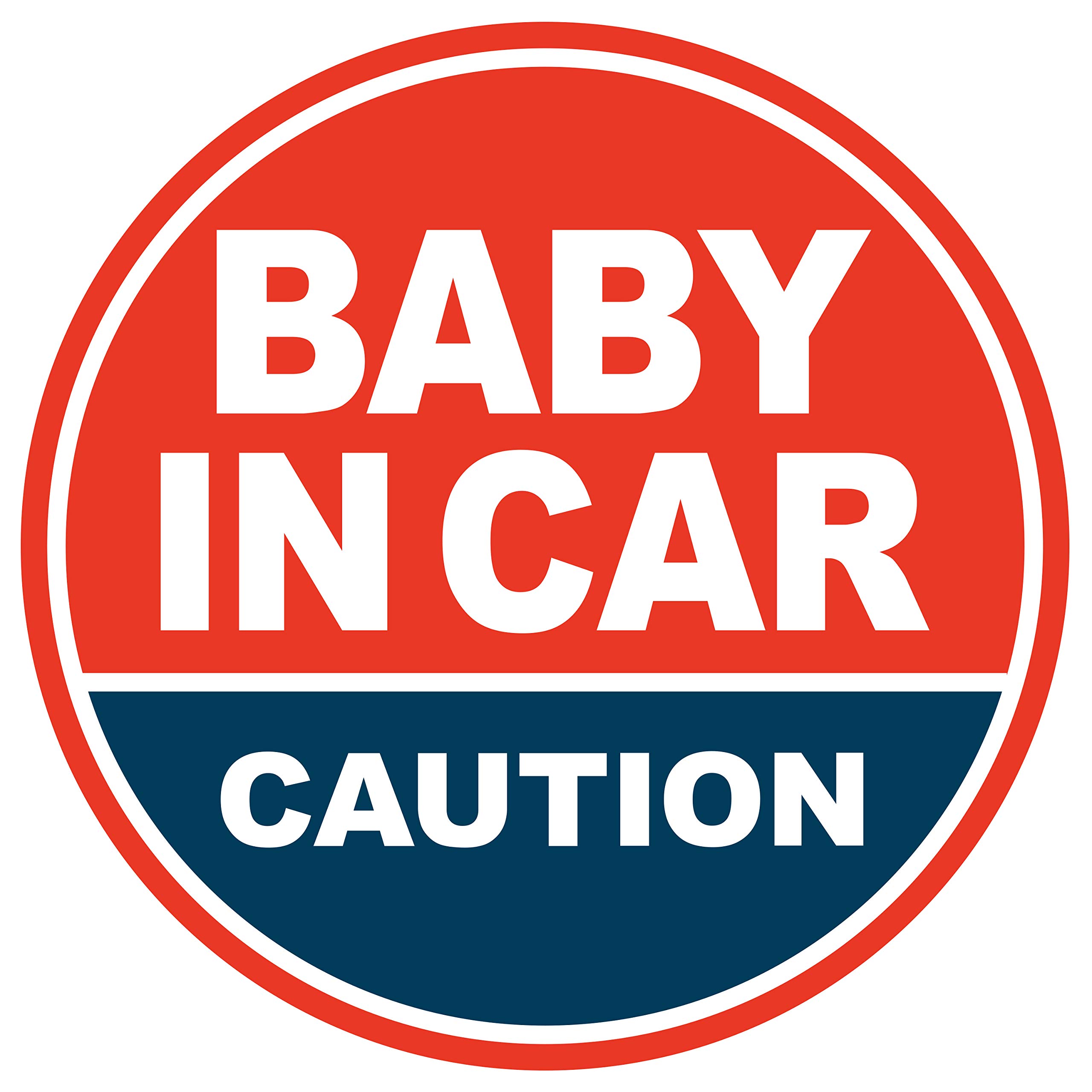 GEEKBEAR Baby in Car Magnet (Red/Navy) - Baby on Board Magnet for Car - No Sticker or Suction Cup - Baby on Board - Baby in Car Sign Sticker Decal - Kids Children on Board Window Bumper Safety Sign