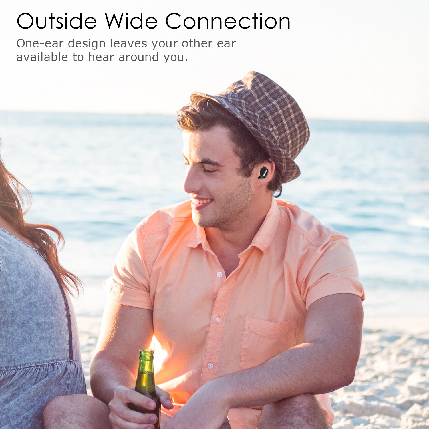 Ifecco Auricolare Bluetooth 4.1+ EDR Mini Wireless Senza Fili, Bluetooth Auricolare Invisibile, Cuffia Bluetooth con Microfono Chiamate a Mani Libere per Cellulare Apple, Android, Samsung, PC (nero)