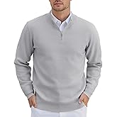 COOFANDY Mens Quarter Zip Pullover Slim Fit Lightweight Knit Pullover Sweaters Casual Polo Sweater