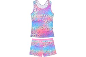 JerrisApparel Little Girls' Summer Two Piece Boyshort Tankini Kids Swimsuit (.