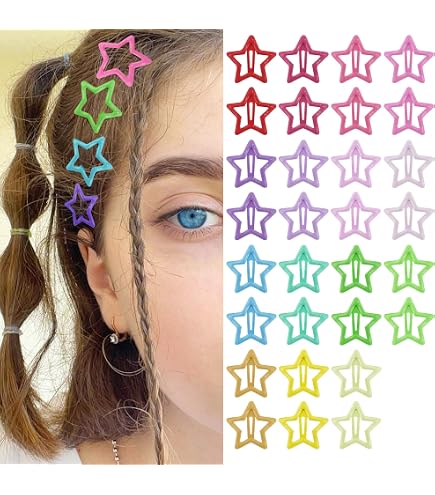 Amazon.com: SAOROPEB Star Hair Clips Multicolor 2000s Y2K Hair