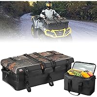 KEMIMOTO 80L ATV Cargo Storage Bag with 13L Additional Cooler and Adjustable Divider, Waterproof Zipperless Rack Bag Compatib