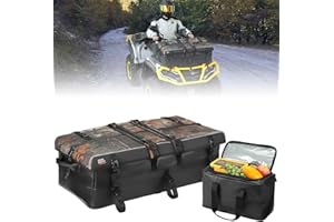 KEMIMOTO 80L ATV Cargo Storage Bag with 13L Additional Cooler and Adjustable Divider, Waterproof Zipperless Rack Bag Compatib