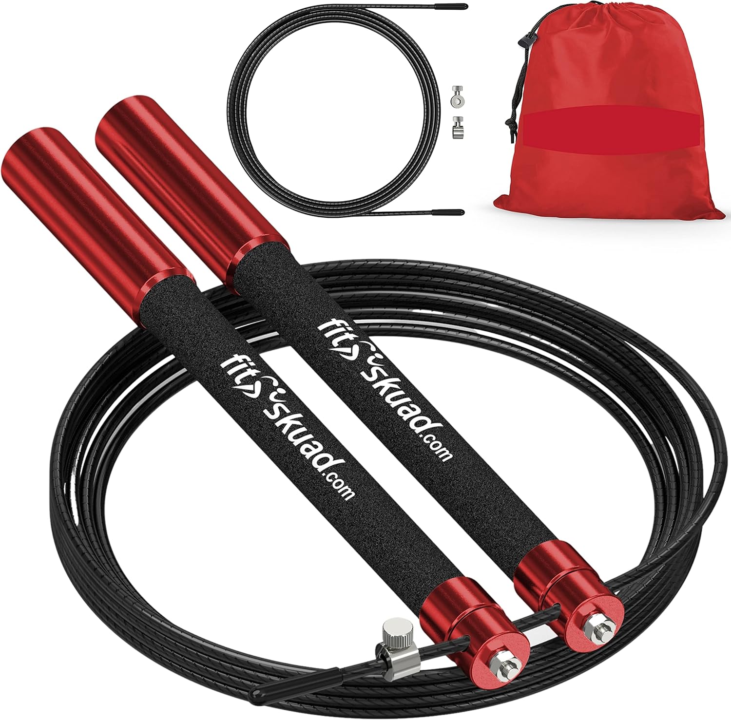 Bearing Rotation System Red Crossfit Jump Rope by Fit Breed Carry Bag