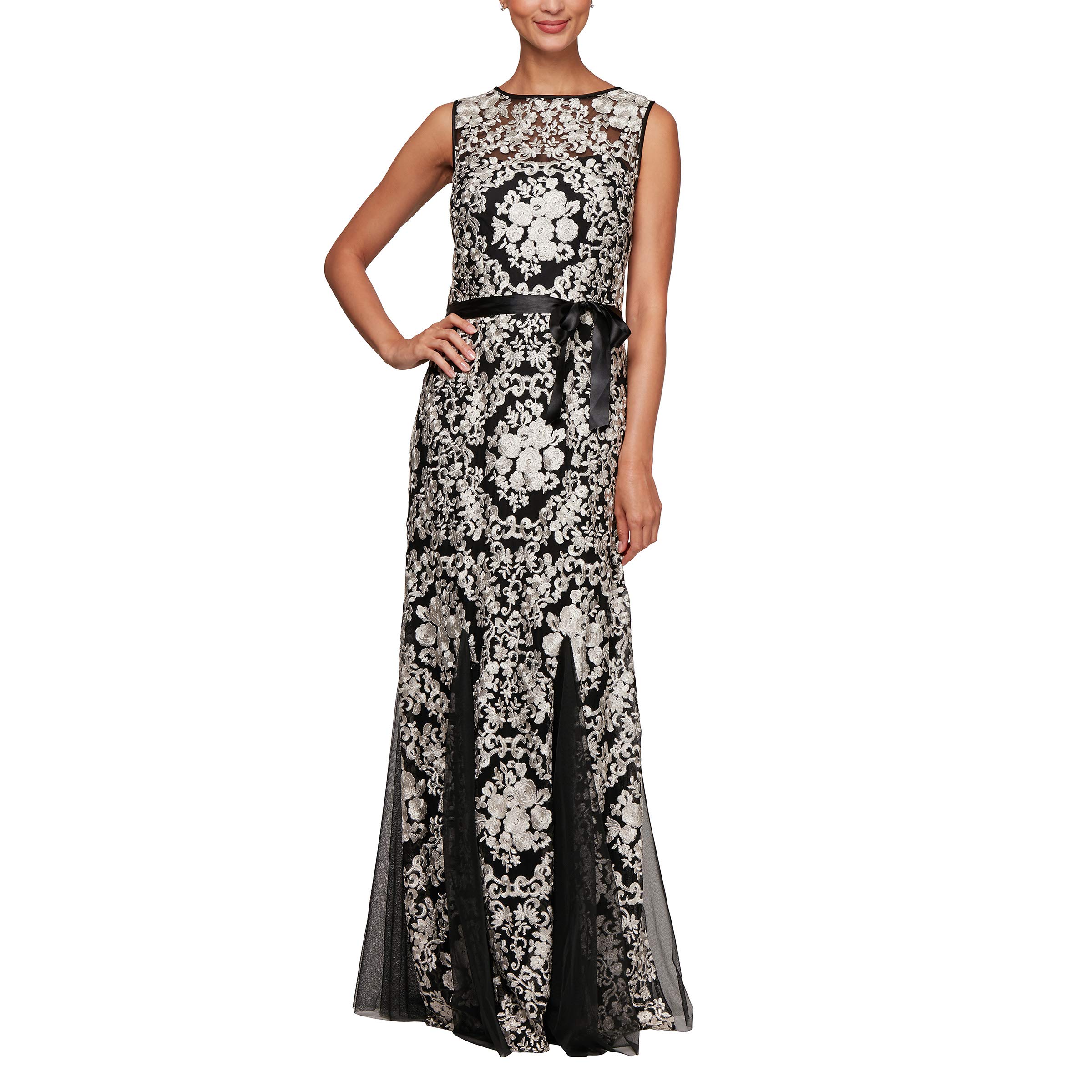 Alex-Evenings-Womens-Embroidered-Fit-and-Flare-Gown-with-Godet-Skirt-BlackChampagne-16
