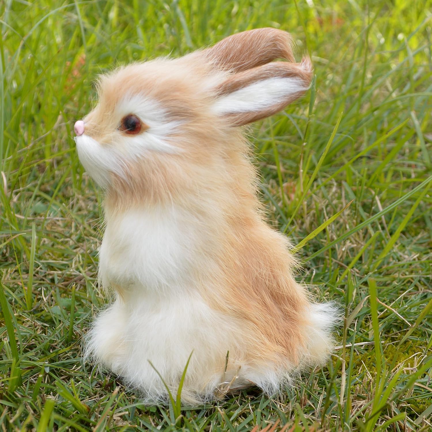 STPUS Realistic Mini Bunny Lifelike Rabbit Plush Fur Animal Furry Easter Bunny