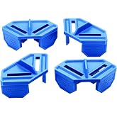 &frac34;&rdquo; Quick Grip Corner Clamp Clips (Blue, 4 Pack) - Polypropylene 90 Degree Angle Clamps Clips - Corner Clamps for Woodworking to Lock onto 3/4&rdquo; Boards &ndash; Ideal Corner Tool for Driving Nails &amp; Screws