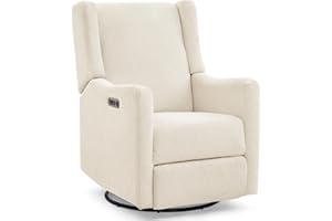 Delta Children Mercer Electronic Power Recliner and Swivel Glider with USB-A and Type-C Ports - Greenguard Gold Certified - Stain-Resistant Performance Fabric is Oeko-TEX Standard 100 Certified, Shell