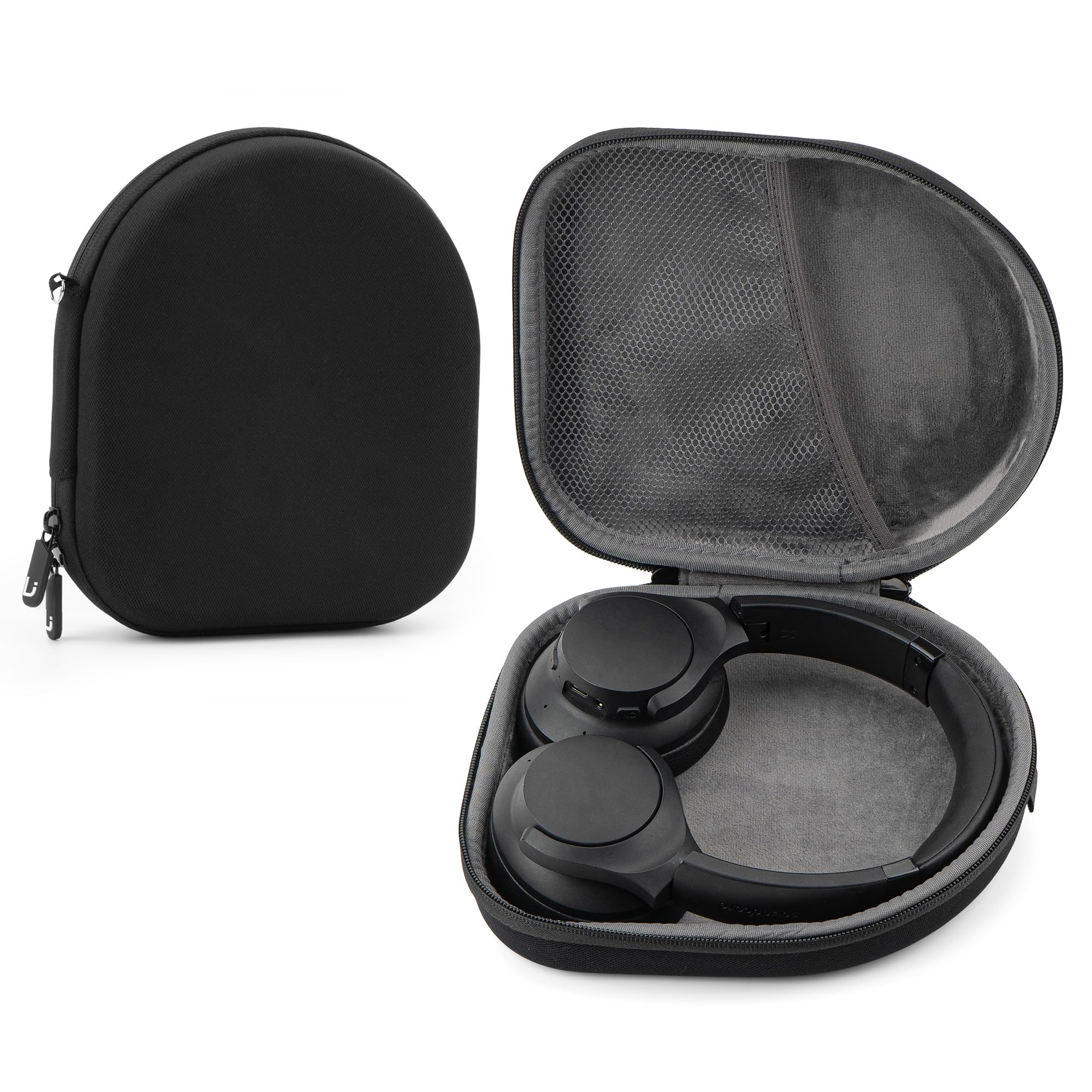 Linkidea Headphones Carrying Case Compatible with Anker Soundcore Q11i, Life Q35, Life Q20, Q20i, Q20+, Q30, Protective Hard Shell Travel Bag with Cable, Charger Storage (Black)
