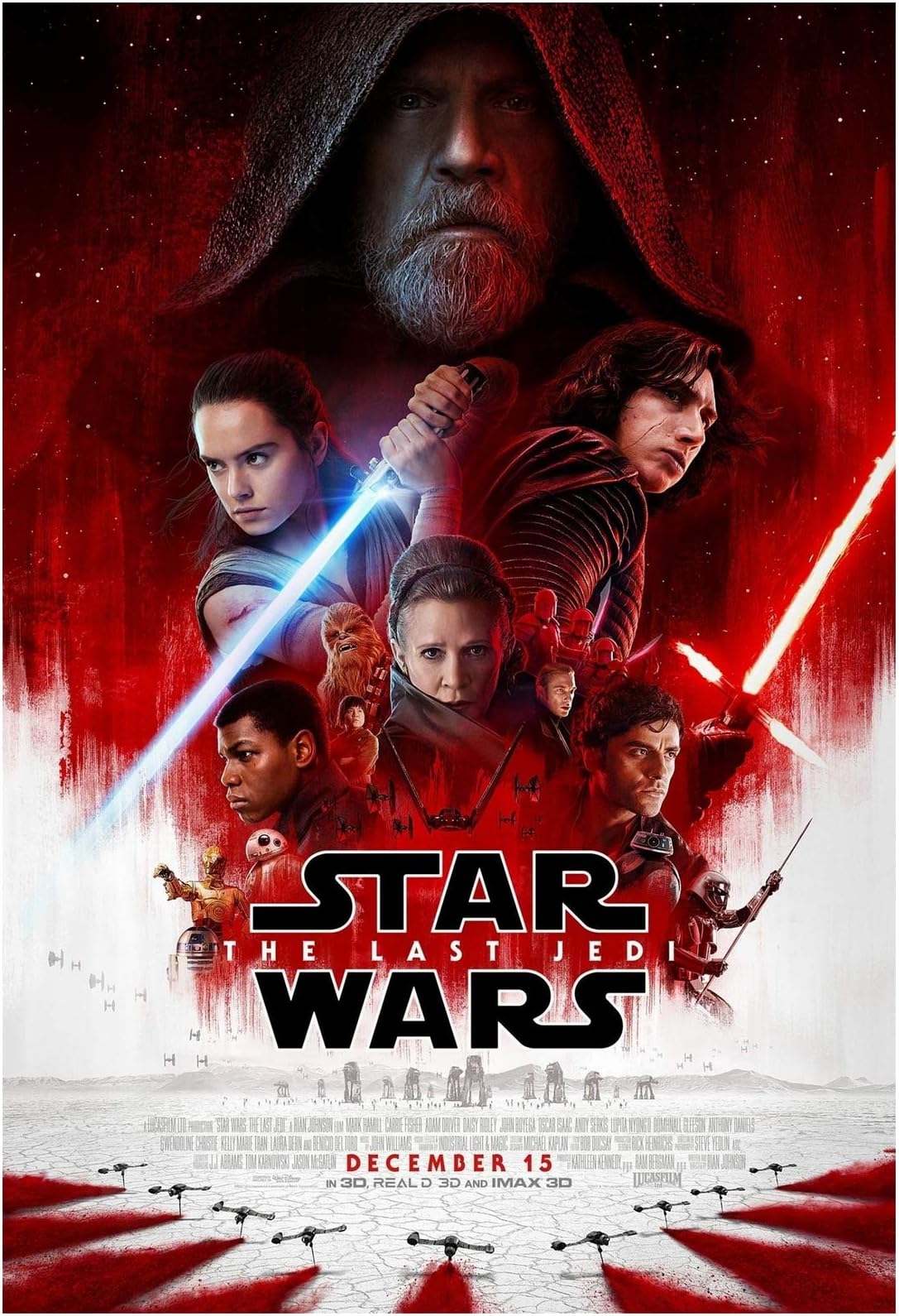 Star Wars The Last Jedi Movie Poster 24 x 36 Inches Full Sized Print Unframed Ready for Display Version A