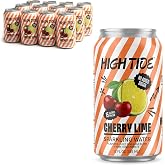 High Tide Cherry Lime Sparkling Water, No Added Sugar, 12 Fl Oz | Carbonated water beverage, made with real cherry &amp; lime juice concentrate, no added sugar, 15 calories per 12 fl oz can.